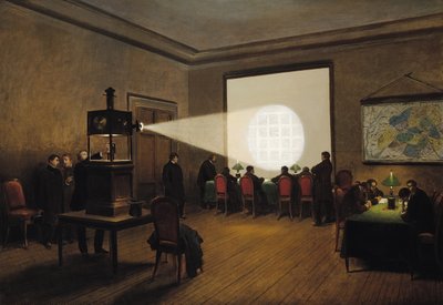 Overdracht van telegrammen op het centrale telegraafkantoor, november 1870 door Jules Didier